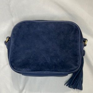 Navy Blue Suede Crossbody bag
